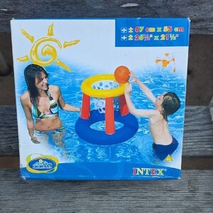 Kids Inflatable Pool Basketball Hoop - Blue, Red, Yellow